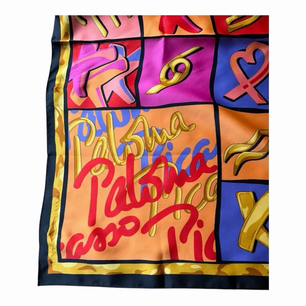 Vintage Paloma Picasso Parfums Astrological Scarf Italy 1980s Signed Designer - Picture 14 of 16